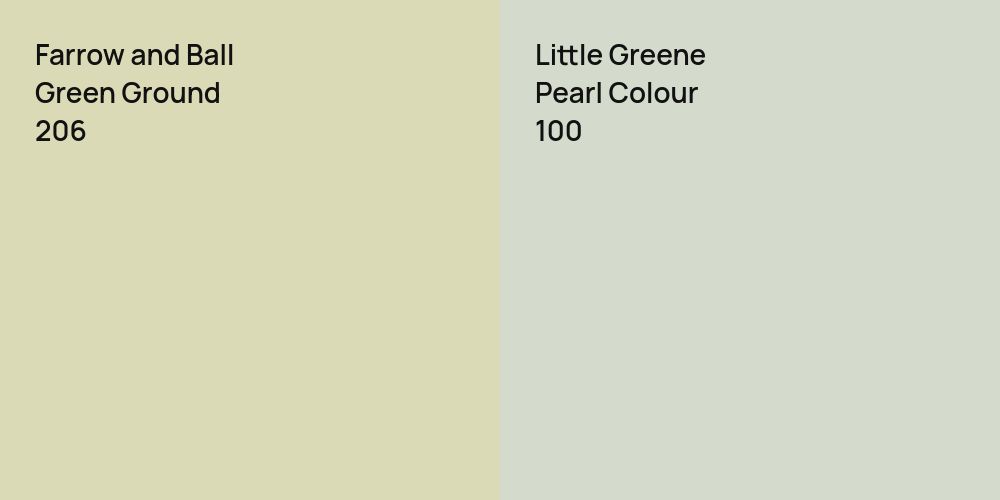 Farrow and Ball Green Ground vs. Little Greene Pearl Colour