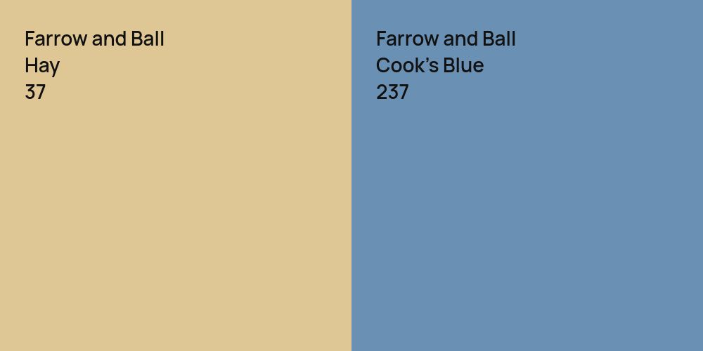 Farrow and Ball Hay vs. Farrow and Ball Cook's Blue