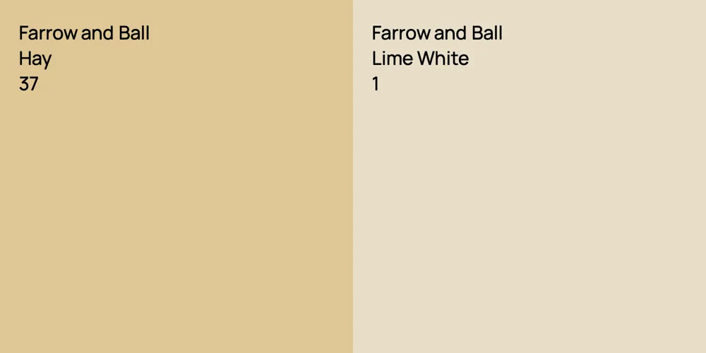 Farrow and Ball Hay vs. Farrow and Ball Lime White comparison