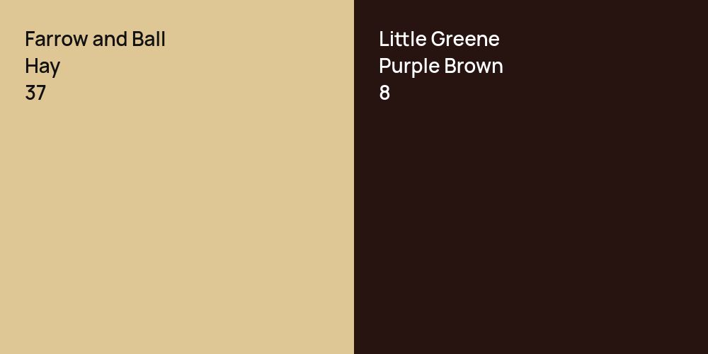 Farrow and Ball Hay vs. Little Greene Purple Brown