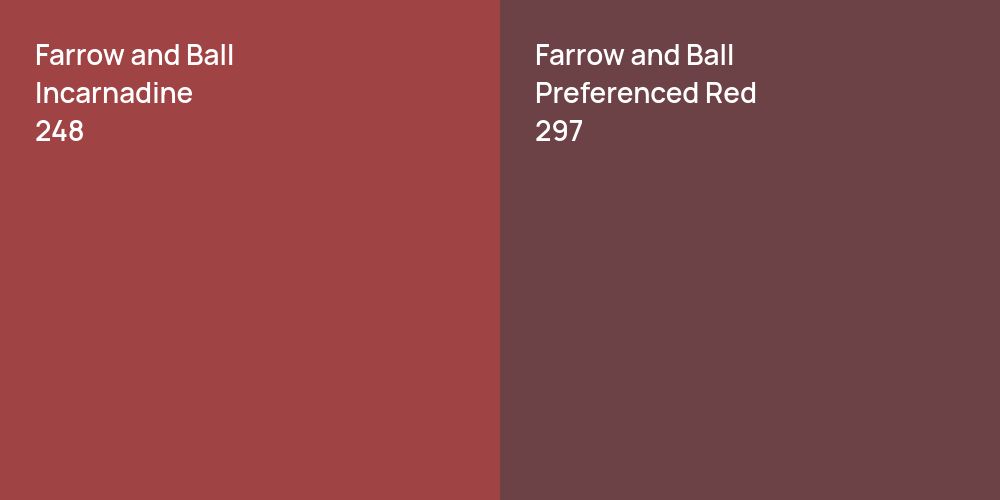 Farrow and Ball Incarnadine vs. Farrow and Ball Preferenced Red