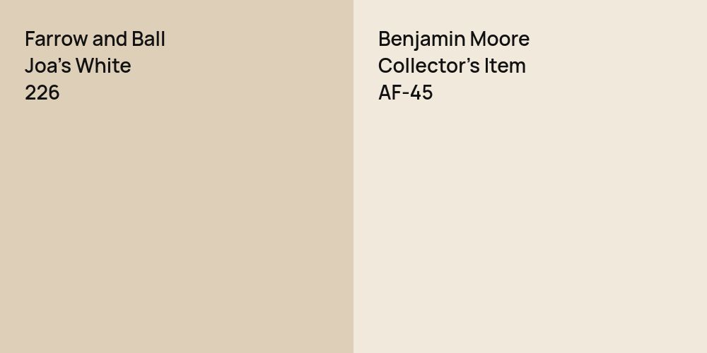 Farrow and Ball Joa's White vs. Benjamin Moore Collector's Item