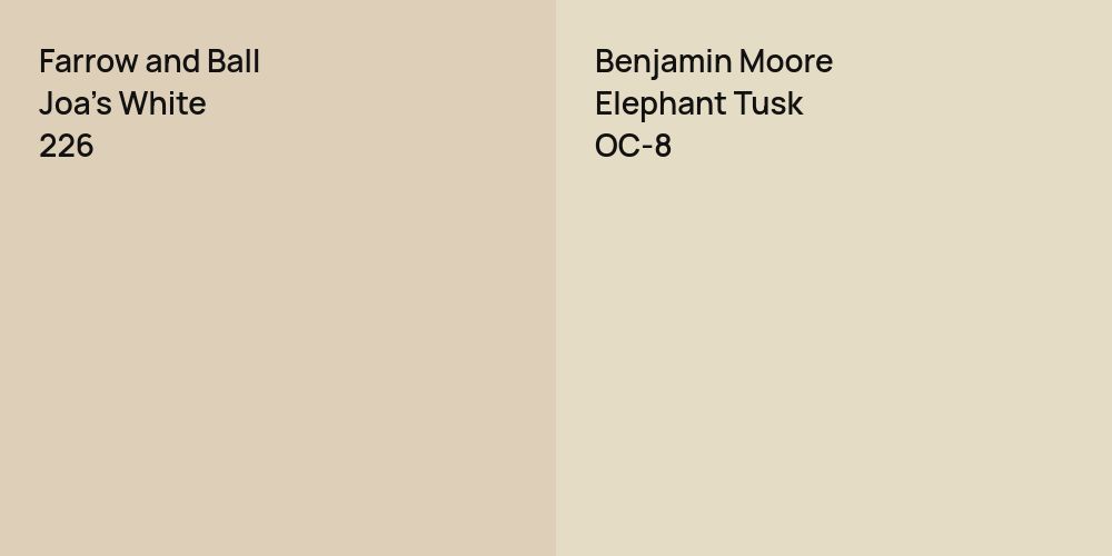 Farrow and Ball Joa's White vs. Benjamin Moore Elephant Tusk