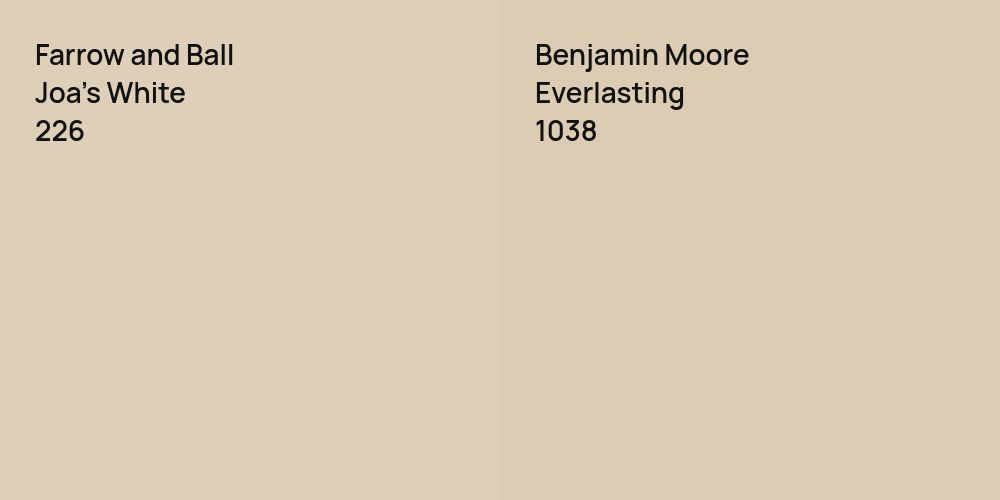 Farrow and Ball Joa's White vs. Benjamin Moore Everlasting