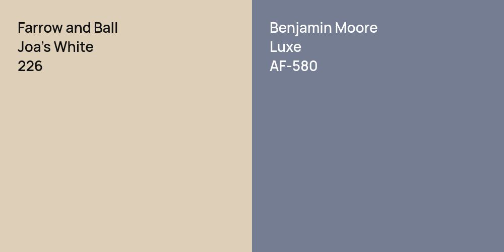 Farrow and Ball Joa's White vs. Benjamin Moore Luxe