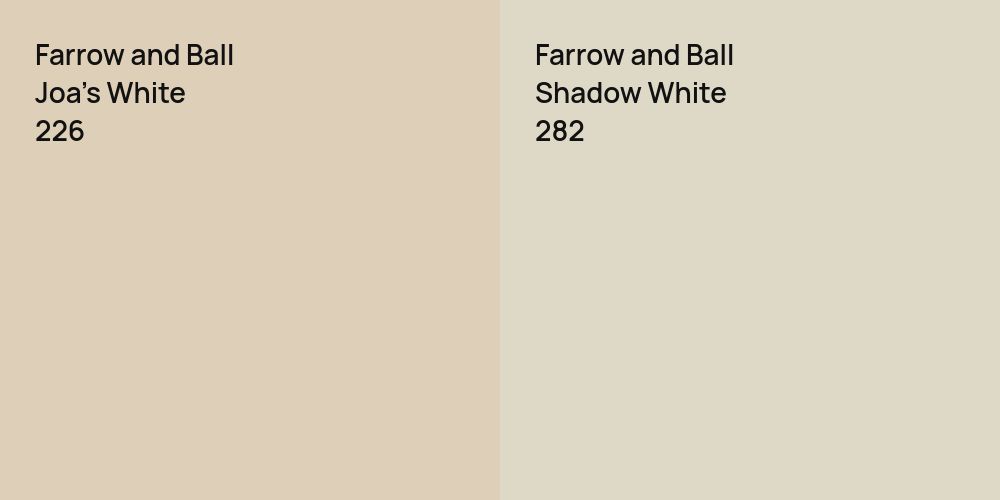 Farrow and Ball Joa's White vs. Farrow and Ball Shadow White