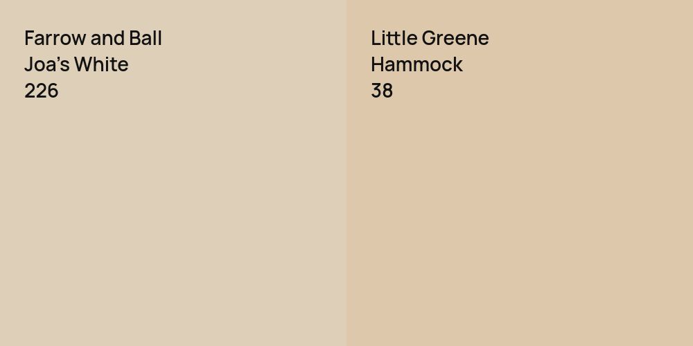 Farrow and Ball Joa's White vs. Little Greene Hammock