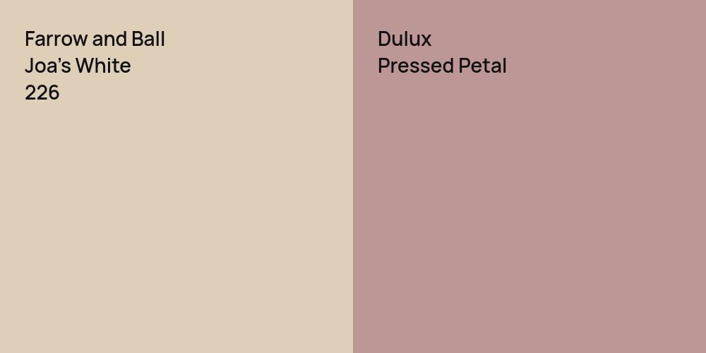 Farrow and Ball Joa's White vs. Dulux Pressed Petal