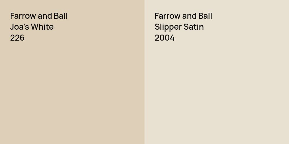 Farrow and Ball Joa's White vs. Farrow and Ball Slipper Satin