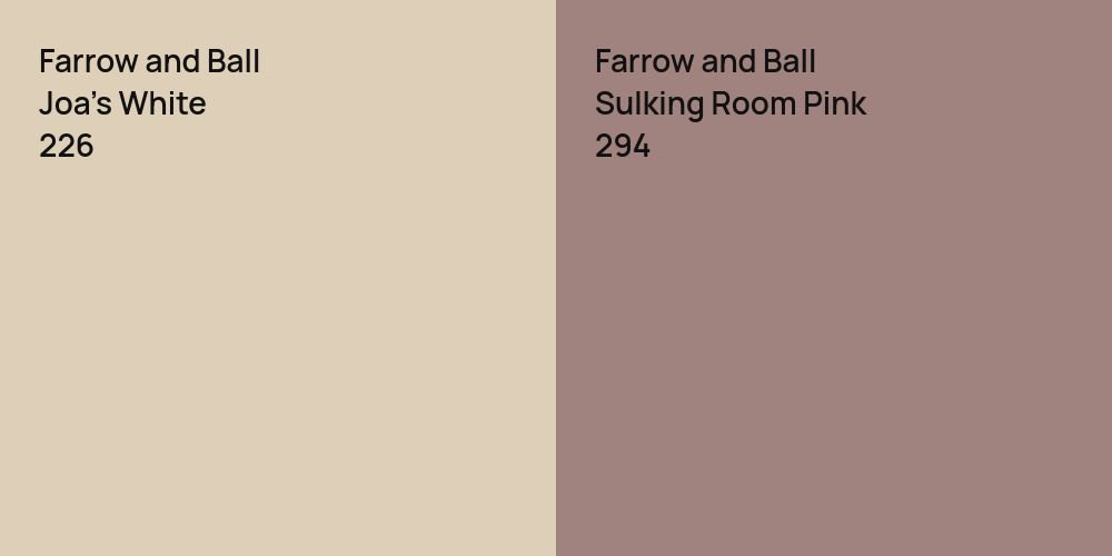 Farrow and Ball Joa's White vs. Farrow and Ball Sulking Room Pink