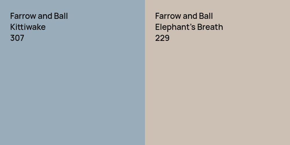 Farrow and Ball Kittiwake vs. Farrow and Ball Elephant's Breath