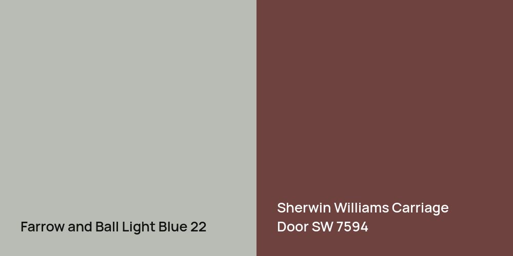 Farrow and Ball Light Blue vs. Sherwin Williams Carriage Door