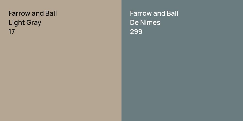 Farrow and Ball Light Gray vs. Farrow and Ball De Nimes