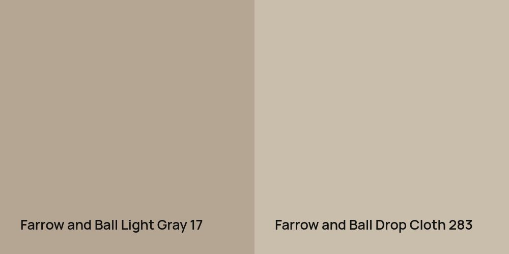 Farrow and Ball Light Gray vs. Farrow and Ball Drop Cloth