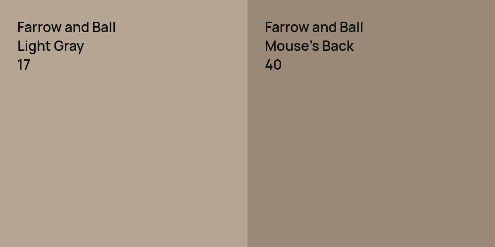 Farrow and Ball Light Gray vs. Farrow and Ball Mouse's Back