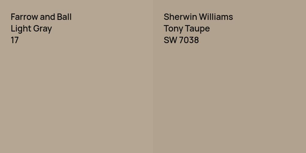 Farrow and Ball Light Gray vs. Sherwin Williams Tony Taupe