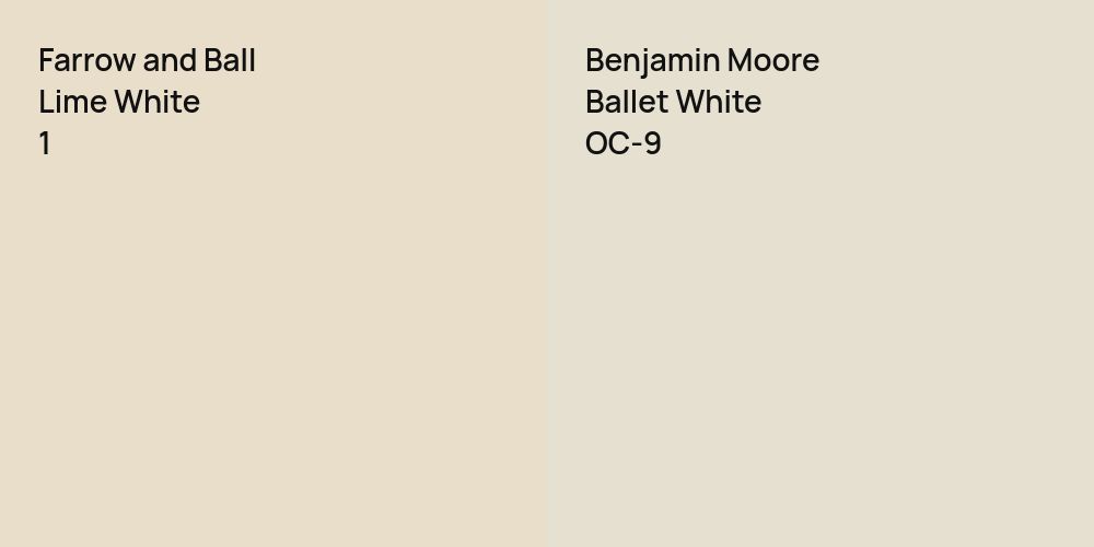 Farrow and Ball Lime White vs. Benjamin Moore Ballet White