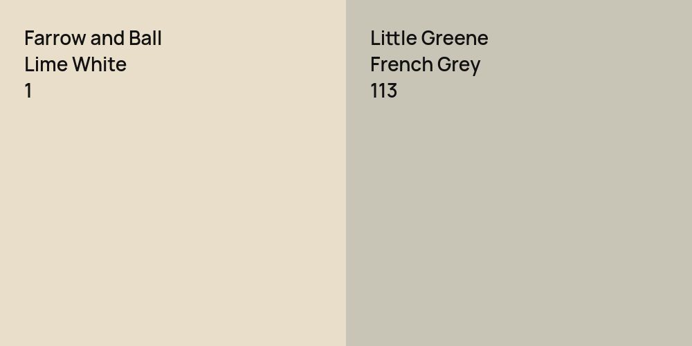 Farrow and Ball Lime White vs. Little Greene French Grey