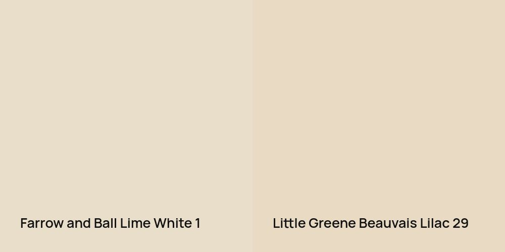 Farrow and Ball Lime White vs. Little Greene Beauvais Lilac