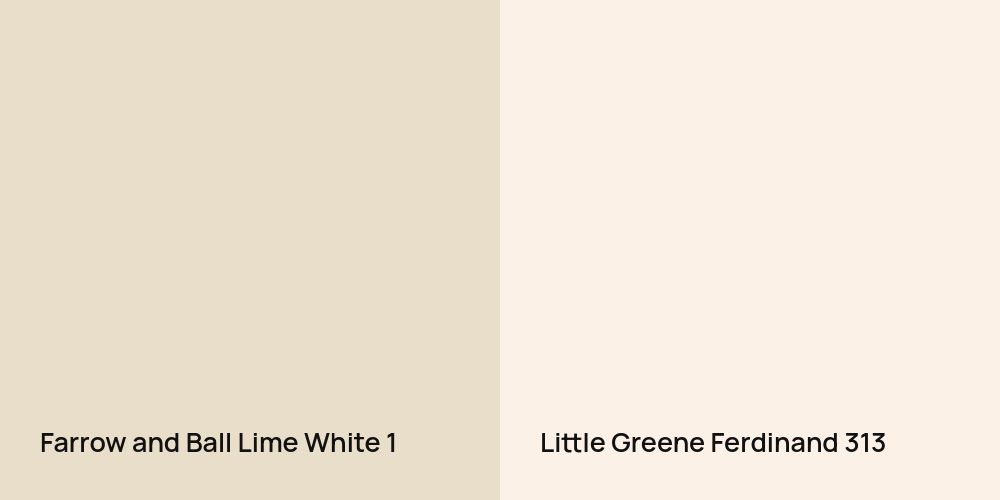 Farrow and Ball Lime White vs. Little Greene Ferdinand