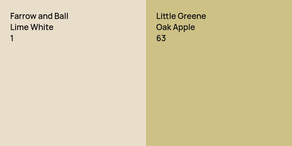 Farrow and Ball Lime White vs. Little Greene Oak Apple