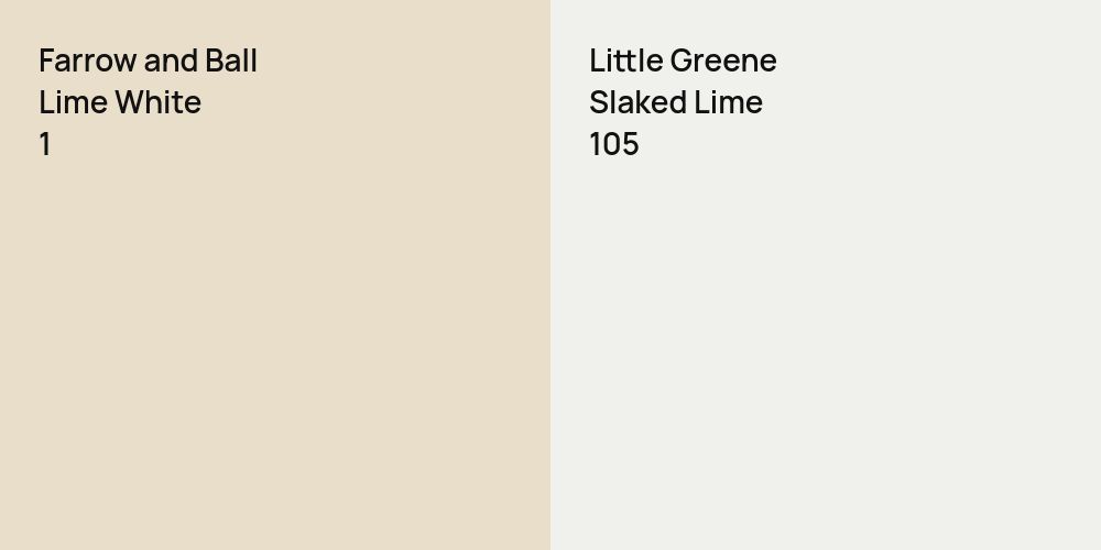 Farrow and Ball Lime White vs. Little Greene Slaked Lime