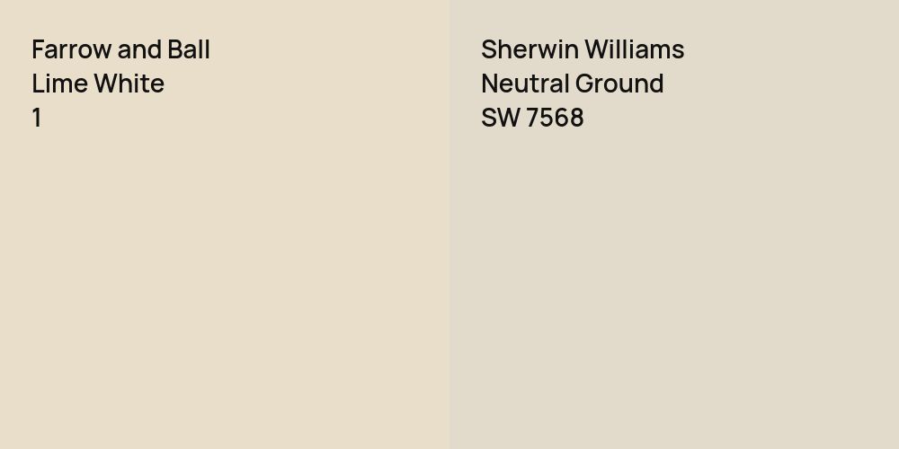 Farrow and Ball Lime White vs. Sherwin Williams Neutral Ground