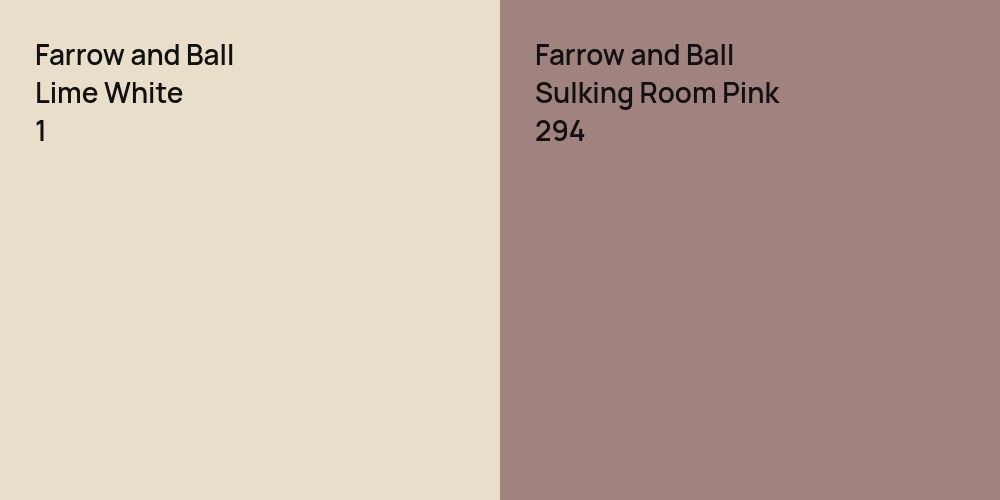 Farrow and Ball Lime White vs. Farrow and Ball Sulking Room Pink