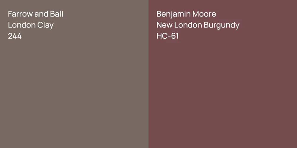 Farrow and Ball London Clay vs. Benjamin Moore New London Burgundy ...
