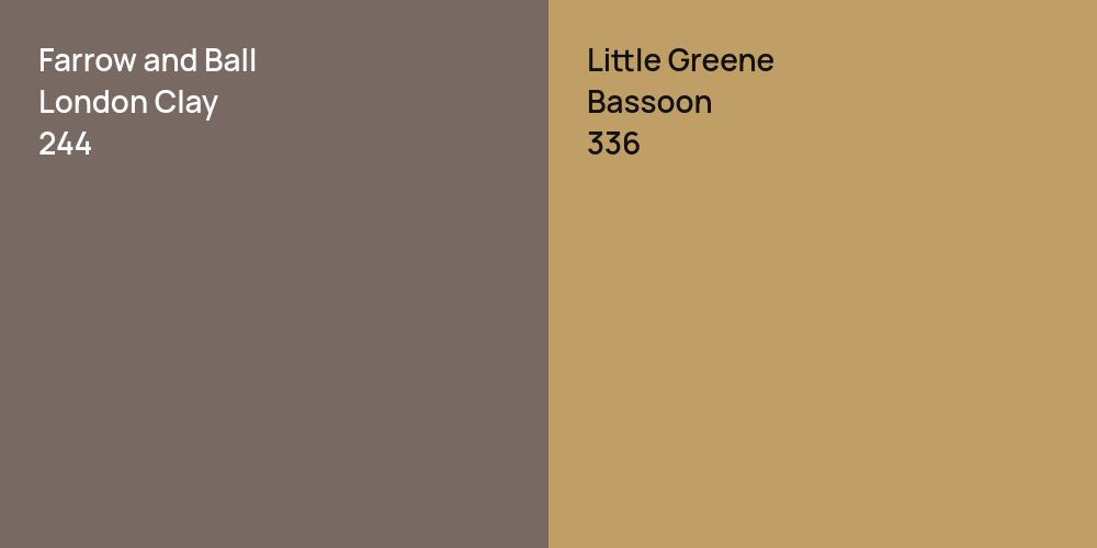 Farrow and Ball London Clay vs. Little Greene Bassoon