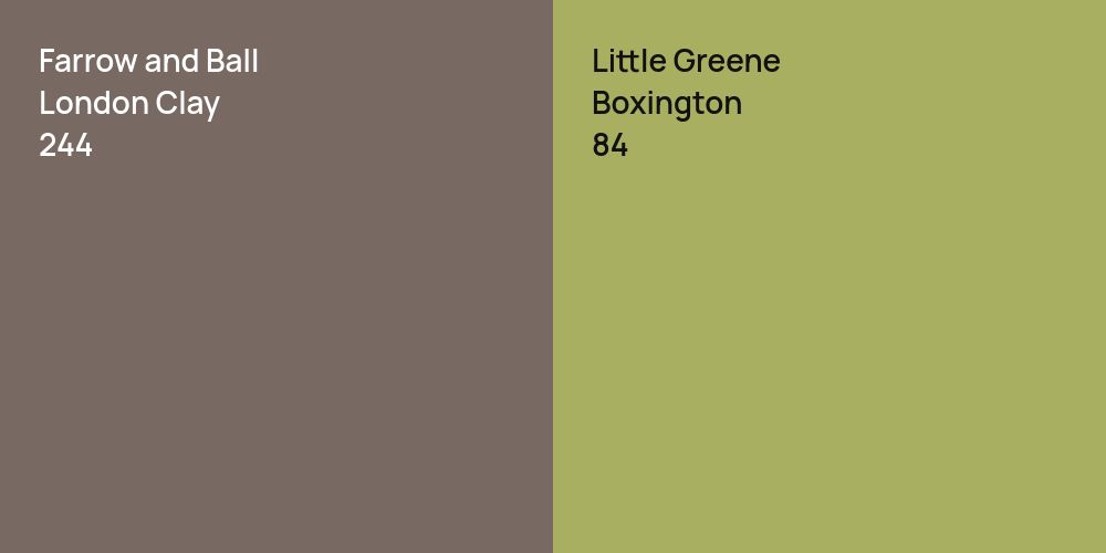 Farrow and Ball London Clay vs. Little Greene Boxington