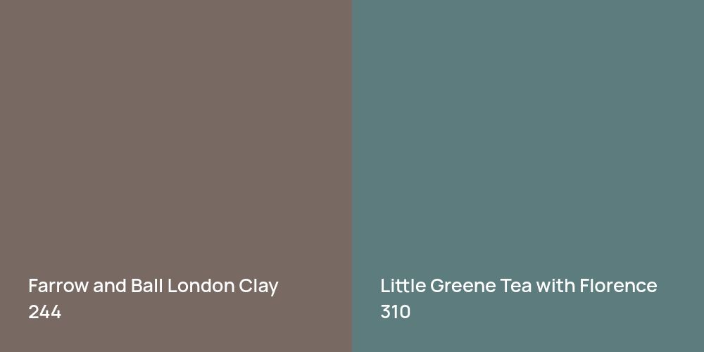 Farrow and Ball London Clay vs. Little Greene Tea with Florence