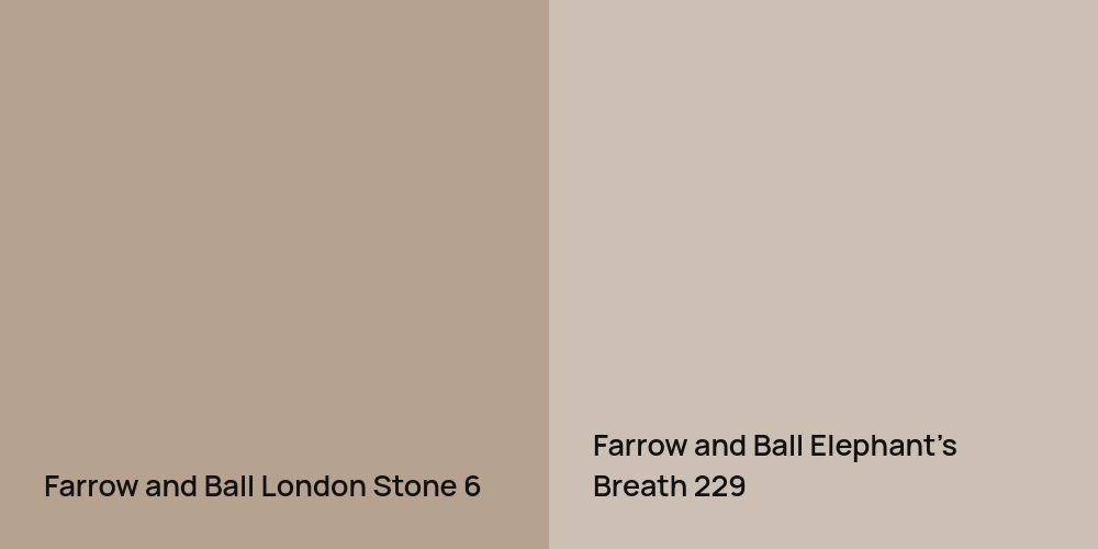 Farrow and Ball London Stone vs. Farrow and Ball Elephant's Breath