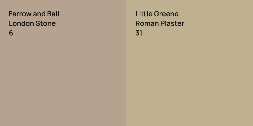 Farrow and Ball London Stone vs. Little Greene Roman Plaster