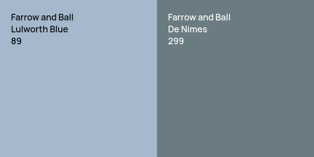 Farrow and Ball Lulworth Blue vs. Farrow and Ball De Nimes