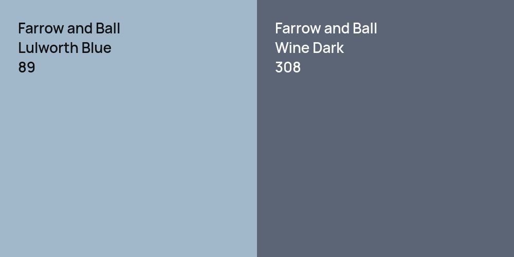 Farrow and Ball Lulworth Blue vs. Farrow and Ball Wine Dark