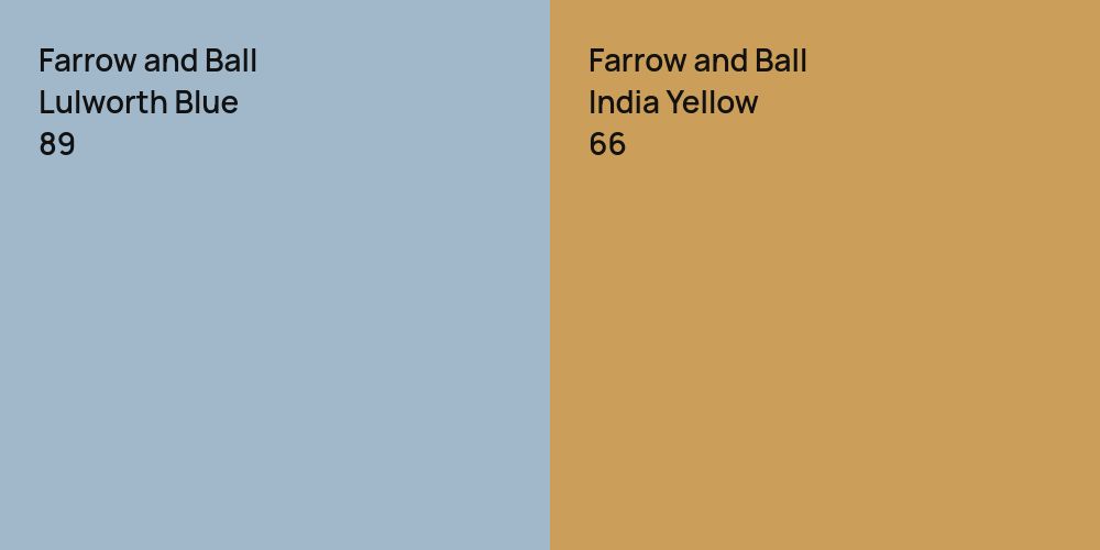 Farrow and Ball Lulworth Blue vs. Farrow and Ball India Yellow