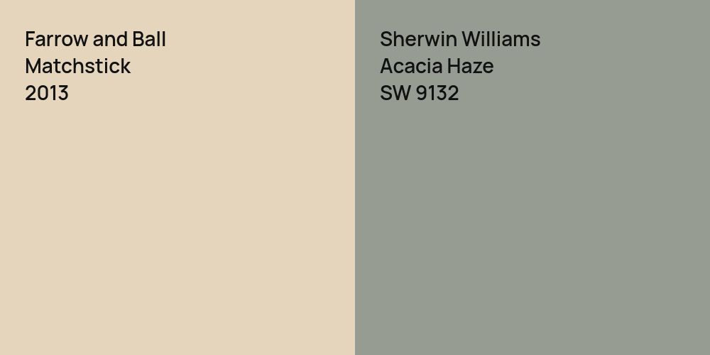 Farrow and Ball Matchstick vs. Sherwin Williams Acacia Haze