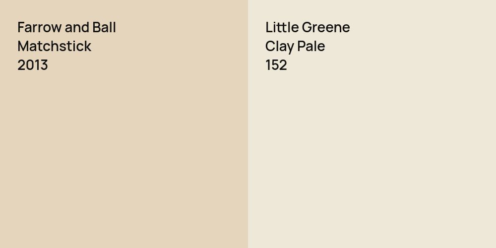 Farrow and Ball Matchstick vs. Little Greene Clay Pale