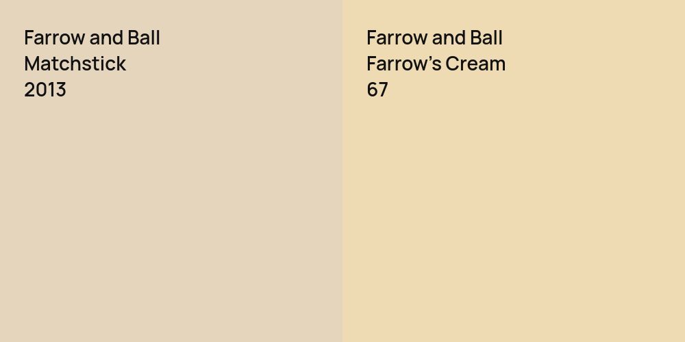 Farrow and Ball Matchstick vs. Farrow and Ball Farrow's Cream