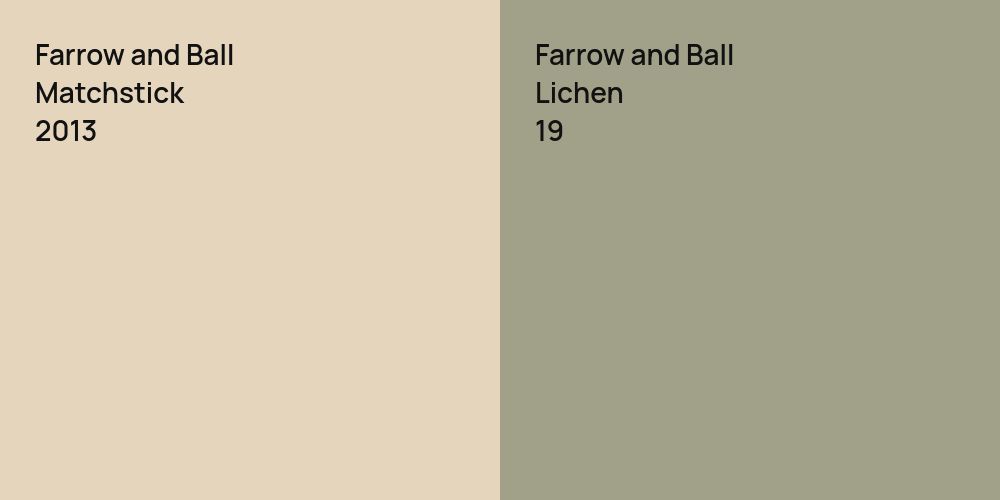 Farrow and Ball Matchstick vs. Farrow and Ball Lichen