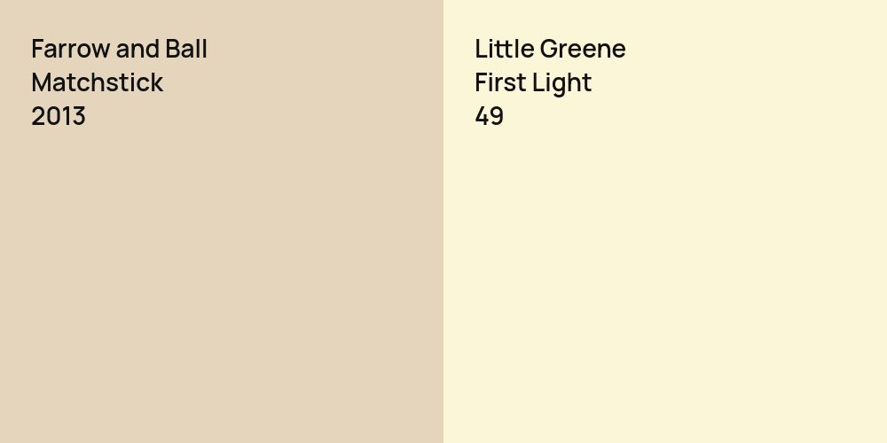 Farrow and Ball Matchstick vs. Little Greene First Light