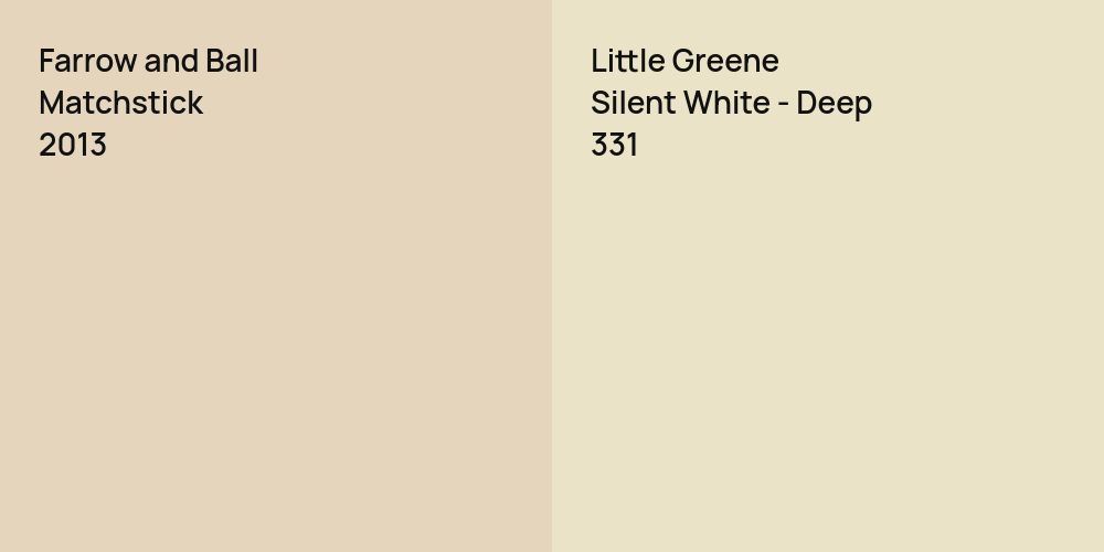 Farrow and Ball Matchstick vs. Little Greene Silent White - Deep