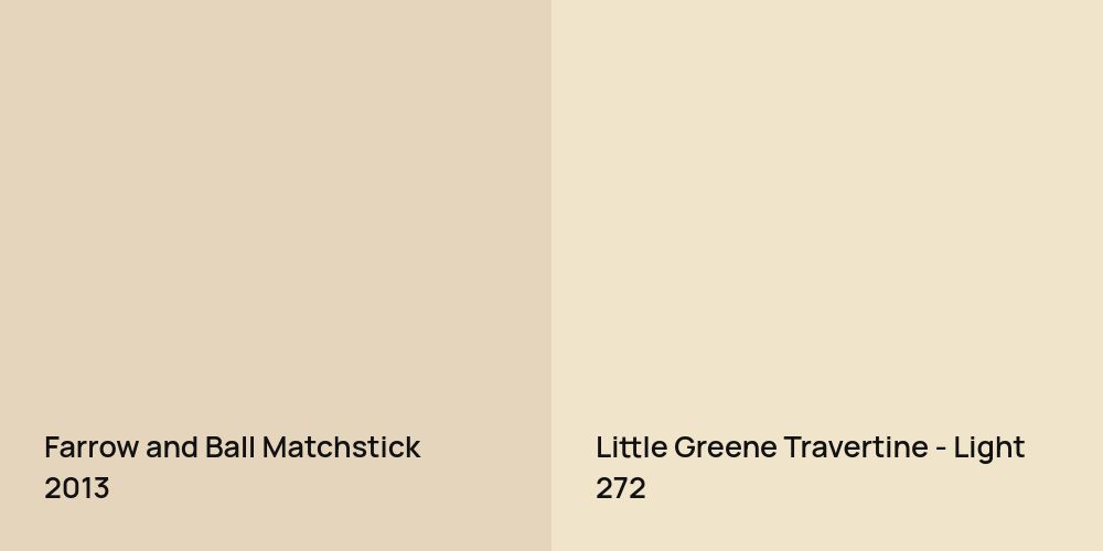 Farrow and Ball Matchstick vs. Little Greene Travertine - Light