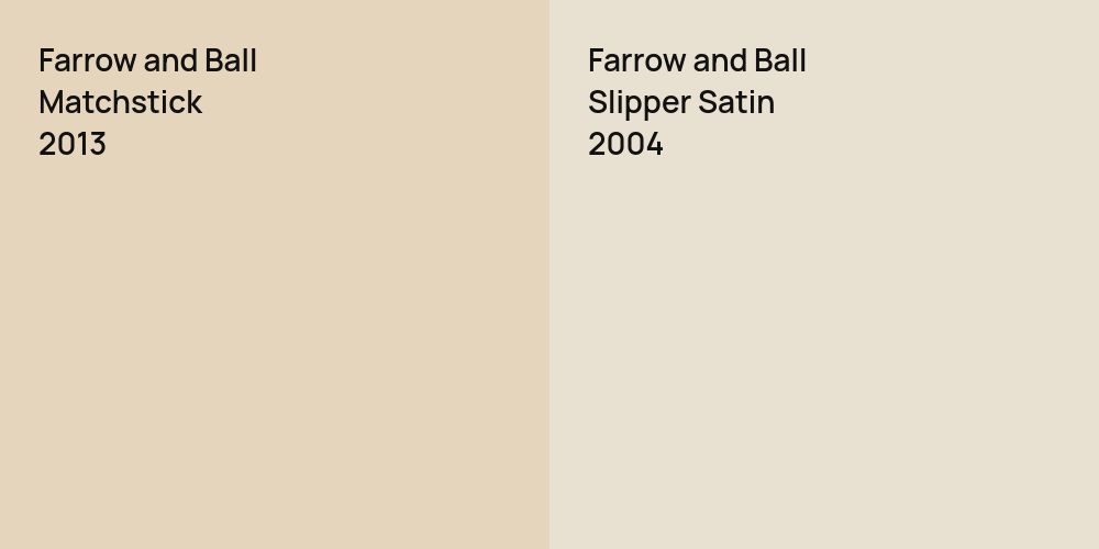 Farrow and Ball Matchstick vs. Farrow and Ball Slipper Satin