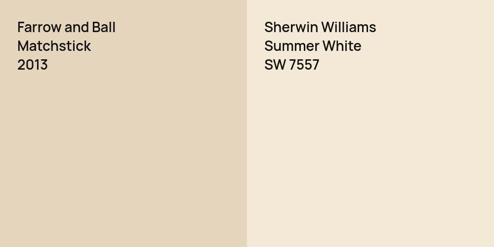 Farrow and Ball Matchstick vs. Sherwin Williams Summer White