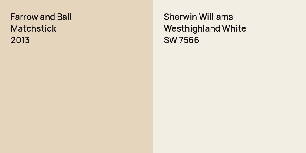 Farrow and Ball Matchstick vs. Sherwin Williams Westhighland White