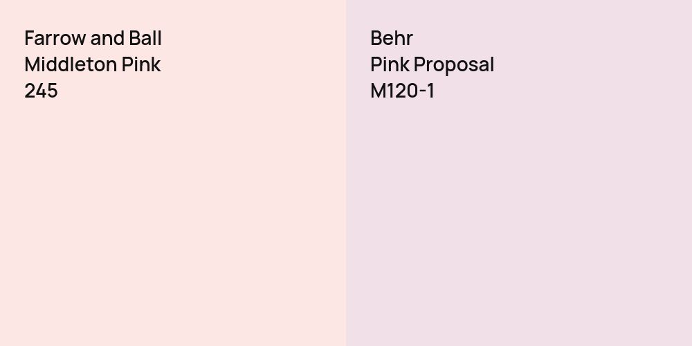 Farrow and Ball Middleton Pink vs. Behr Pink Proposal