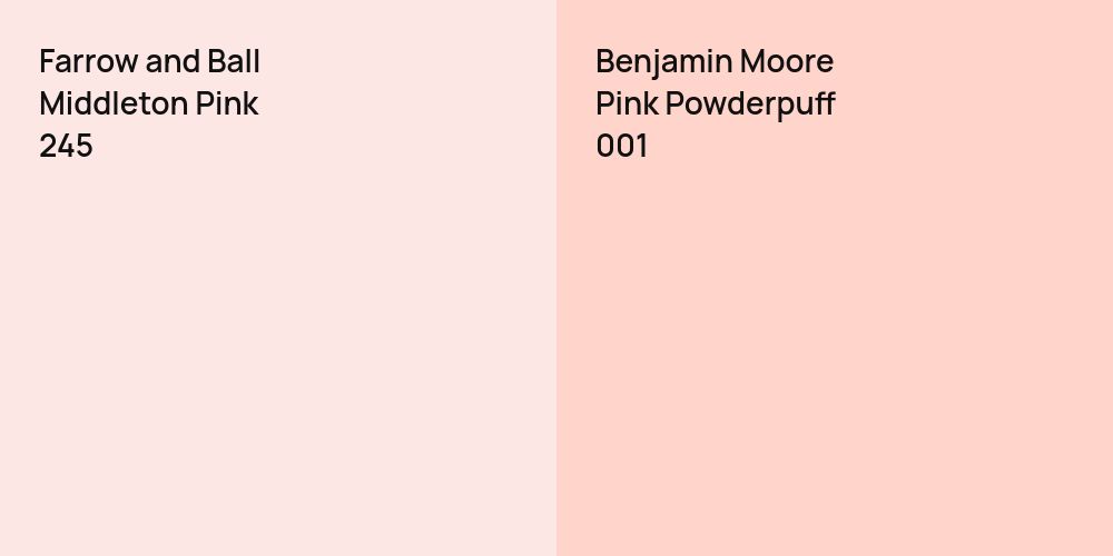 Farrow and Ball Middleton Pink vs. Benjamin Moore Pink Powderpuff