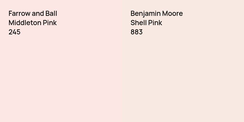 Farrow and Ball Middleton Pink vs. Benjamin Moore Shell Pink